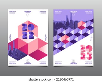 annual report 2022,2023 , template layout design, geometric flat des