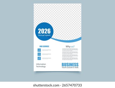 Annual report A4 format flyer or brochure for corporate business advertising vector abstract design. Brochure leaflet