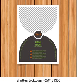 Annual Report. A4 Size. Brown Color Template Design with Place for Image.