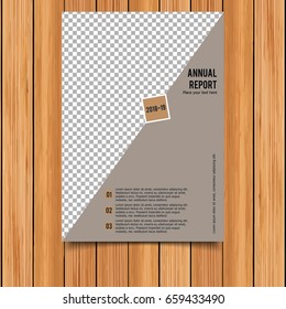 Annual Report. A4 Size. Skin Color Template Design with Place for Image.