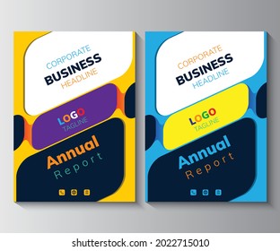 Annual Report Background Business Book Cover Design Template in A4. Can be adapt to Brochure, Magazine, Poster, Corporate Presentation, Portfolio, Flyer, Banner, Website.