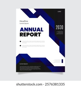 Annual report blue brochure flyer