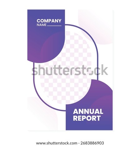 Annual report book cover template with modern minimalist design