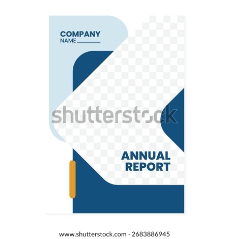 Annual report book cover template with modern minimalist design