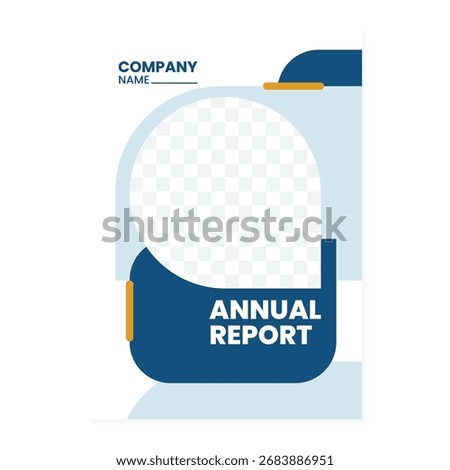Annual report book cover template with modern minimalist design
