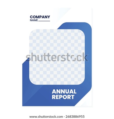 Annual report book cover template with modern minimalist design