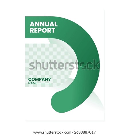 Annual report book cover template with modern minimalist design