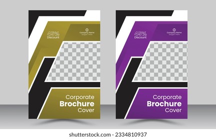 Annual report brochure cover flyer design template vector, Company profile cover presentation