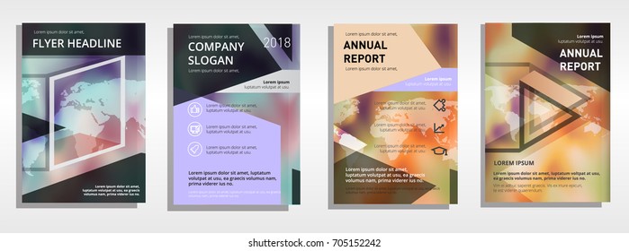 Annual report brochure covers. Vector flyer design template Eps 10. Leaflet cover presentation abstract geometric background, modern publication poster magazine, layout in A4 size