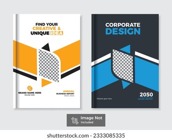 Vector de la plantilla de diseño del folleto del informe anual, Folleto, portada del libro de presentación Diseño.