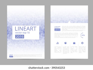 Annual report brochure design template. Cover of business report design layout