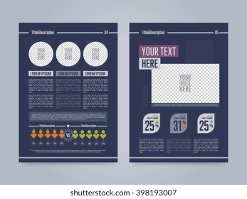 Annual report brochure design template. Cover of business report design layout