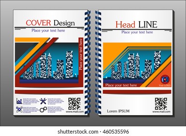 Annual report brochure design template vector, Leaflet cover presentation abstract flat background