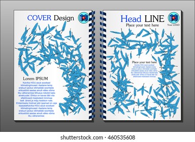 Annual report brochure design template vector, Leaflet cover presentation abstract flat background