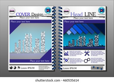 Annual report brochure design template vector, Leaflet cover presentation abstract flat background