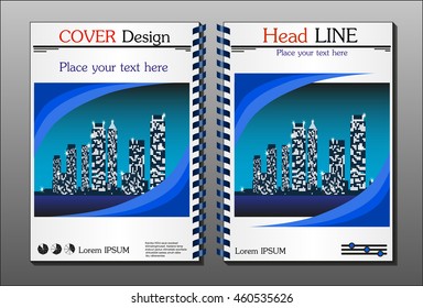 Annual report brochure design template vector, Leaflet cover presentation abstract flat background