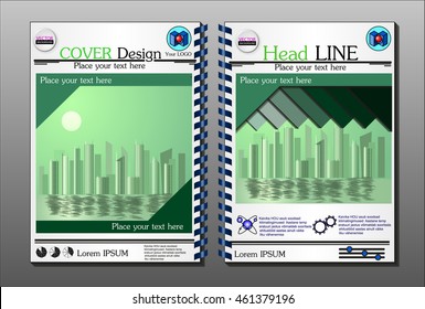 Annual report brochure design template vector, Leaflet cover presentation abstract flat background