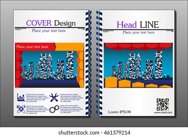 Annual report brochure design template vector, Leaflet cover presentation abstract flat background