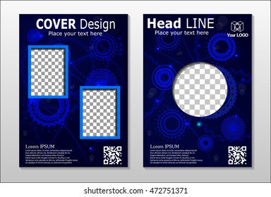 Annual report brochure design template vector, Leaflet cover presentation abstract flat background
