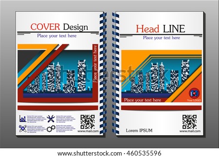 Annual report brochure design template vector, Leaflet cover presentation abstract flat background