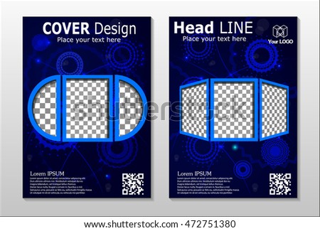 Annual report brochure design template vector, Leaflet cover presentation abstract flat background