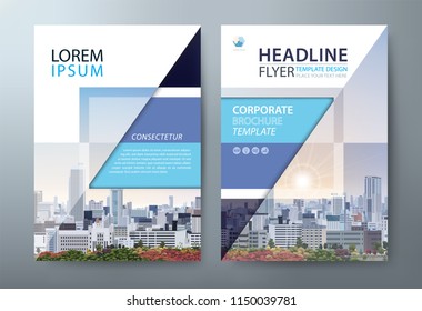 Annual report brochure flyer design template vector, Leaflet cover presentation abstract flat background, book cover templates.