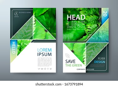 Annual report brochure flyer design, Leaflet presentation, book cover templates, layout in A4 size. Save the green image. vector.