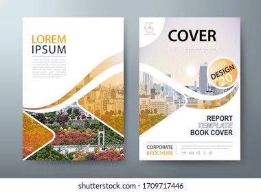 Annual report brochure flyer design, Leaflet presentation, book cover templates, layout in A4 size. vector.