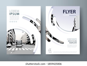 Annual report brochure flyer design template vector, Leaflet cover presentation, book cover. - Shutterstock ID 1859425006