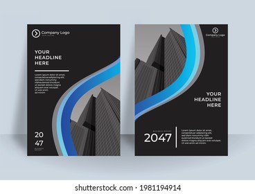 Annual report brochure flyer design template vector, Leaflet cover presentation, book cover templates. Background Business Book Cover Design Template