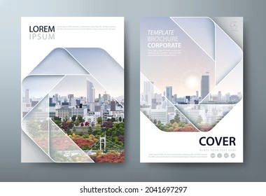 Annual report brochure flyer design template vector, Leaflet cover presentation, book cover