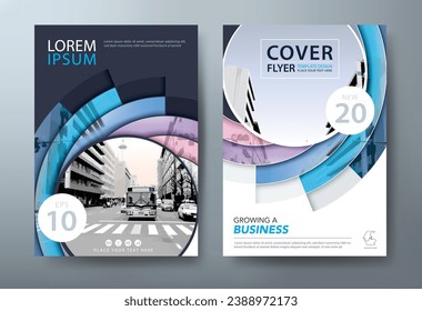 Informe anual modelo de diseño de volante de folletos vector, folleto, plantillas de portada de libros de presentación.