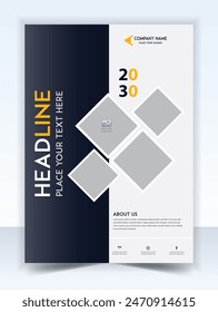 Annual report brochure flyer design template, presentation, book cover, layout in A4 size.