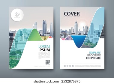 Annual report brochure flyer design template vector, Leaflet, presentation book cover templates.