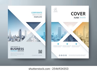 Annual report brochure flyer design template vector, Leaflet, presentation book cover templates.