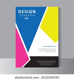 Annual report, brochure, flyer design template with four colours, Leaflet cover presentation, corporate book cover design, eps vector template, Vector desing in A4 size