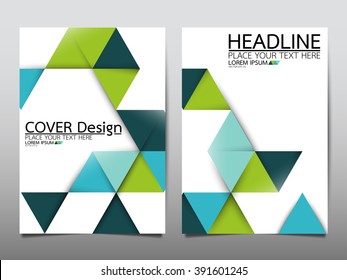 Annual Report Brochure Flyer Design Template Vector, Leaflet Cover Presentation Triangle Abstract Background, Layout In A4 Size
