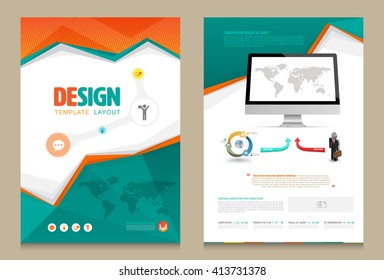 Annual report brochure flyer design template vector, Leaflet cover presentation abstract technology background, layout in A4 size. Vector illustration. 