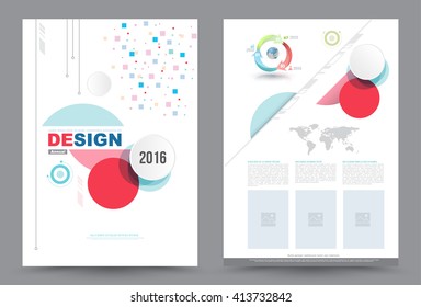 Annual report brochure flyer design template vector, Leaflet cover presentation abstract technology background, layout in A4 size. Vector illustration. 