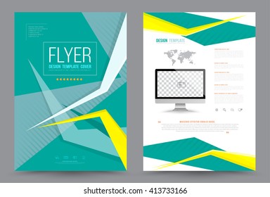 Annual report brochure flyer design template vector, Leaflet cover presentation abstract technology background, layout in A4 size. Vector illustration. 