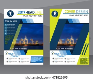 Annual report brochure flyer design template vector, Leaflet cover presentation abstract flat background, layout in A4 size