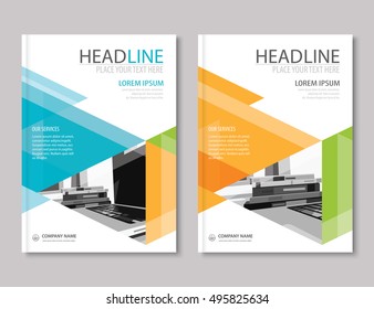 Annual report brochure flyer design template. Company profile business headline.Leaflet cover presentation flat background.