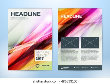 Annual report brochure. Flyer design template. Cover layout design with abstract background. Presentation design
