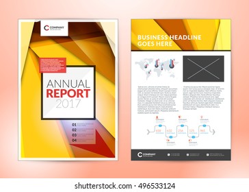 Annual report brochure. Flyer design template. Cover layout design with abstract background. Presentation design