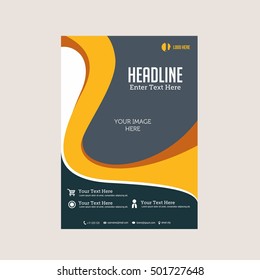 Annual report brochure flyer design template vector, Leaflet cover presentation abstract flat background, layout in A4 size