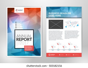 Annual report brochure. Flyer design template. Cover layout design with abstract background. Stationery Design