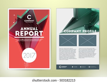 Annual report brochure. Flyer design template. Cover layout design with abstract background. Stationery Design