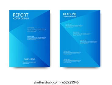 Annual report brochure flyer design template, book cover design, blue color tone, A4, vector illustration