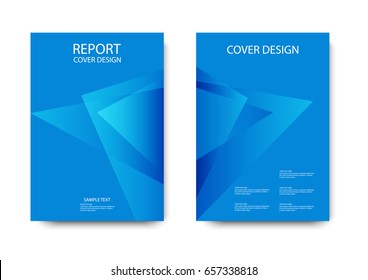 Annual report brochure flyer design template, business cover design template, blue color, A4, vector illustration