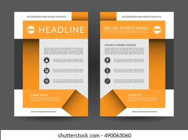 Annual report brochure flyer layout template. A4 size. Front and back page. Can be used for handbill, booklet, catalog, presentation, book cover, poster, leaflet. Vector background
